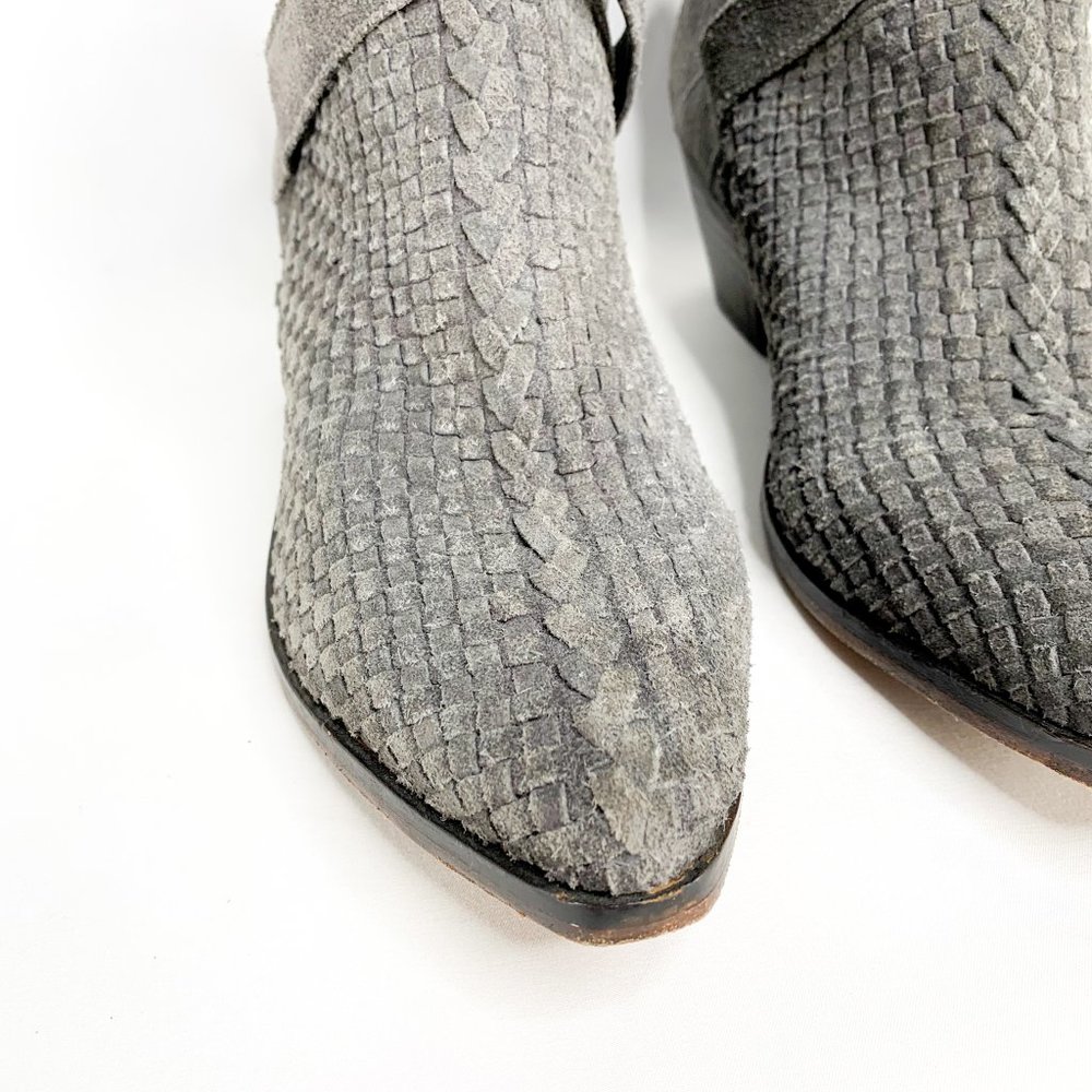 FREE PEOPLE Venture Ankle Boots Woven Suede Stone - Picture 5 of 11